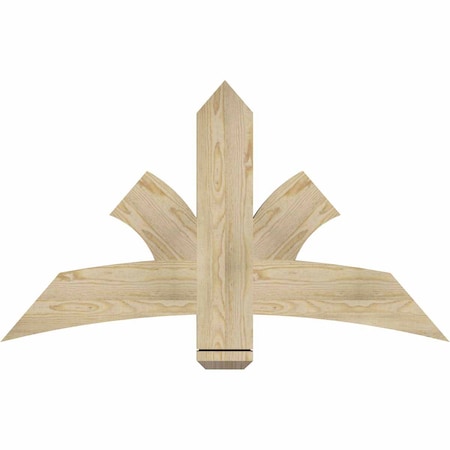 Ekena Millwork Davenport Rough Sawn Timber Gable Bracket, Douglas Fir, 48"W x 28"H x 2"D x 6"F, 14/12 Pitch GBW048X28X0206DAV00RDF